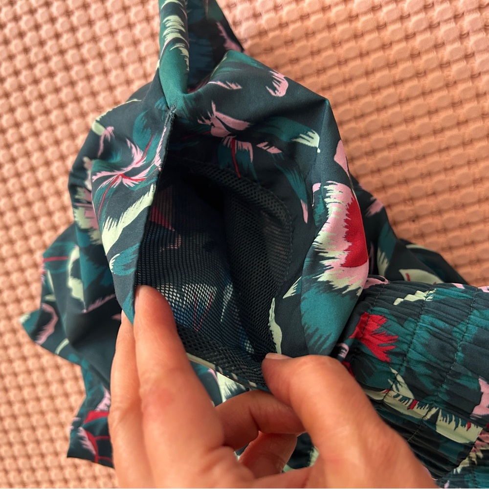 Adidas x Farm Rio Shorts Tropical Flower Wild Teal Pink Lightweight Pocket Med - Picture 5 of 6